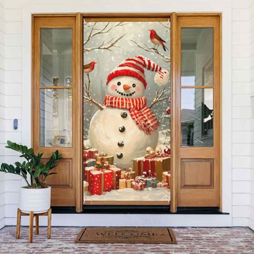 Weihnachten Schneemann E Türabdeckungen Dekorativ - Indoor Outdoor Tür Banner Dekorationen Weihnachtsdekorationen von VOSERY