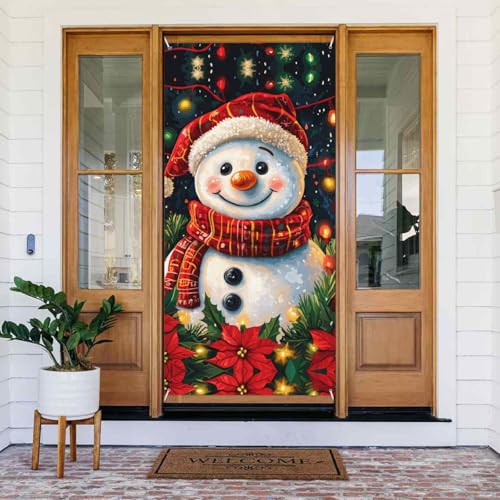 Weihnachten Schneemann F Türabdeckungen Dekorativ - Indoor Outdoor Tür Banner Dekorationen Weihnachtsdekorationen von VOSERY