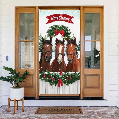Weihnachten Spaß Pferd Türabdeckungen Dekorativ - Indoor Outdoor Tür Banner Dekorationen Weihnachtsdekorationen Weihnachten Spaß Pferd Türabdeckungen Dekorativ - Indoor Outdoor Tür Banner Dekorationen Weihnachtsdekorationen von VOSERY