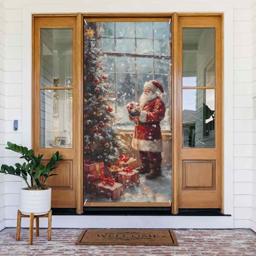 Weihnachten Vintage Geschenkbox Türabdeckungen Dekorativ - Indoor Outdoor Tür Banner Dekorationen Weihnachtsdekorationen Weihnachten Vintage Geschenkbox Türabdeckungen Dekorativ - Indoor Outdoor Tür Banner Dekorationen Weihnachtsdekorationen von VOSERY