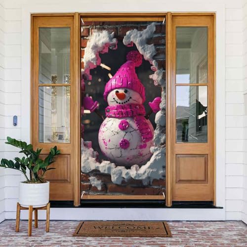 Weihnachtlicher rosa Schal Schneemann Türabdeckungen Dekorativ – Indoor Outdoor Tür Banner Dekorationen Weihnachtsdekorationen Weihnachtlicher rosa Schal Schneemann Türabdeckungen Dekorativ – Indoor Outdoor Tür Banner Dekorationen Weihnachtsdekorationen von VOSERY