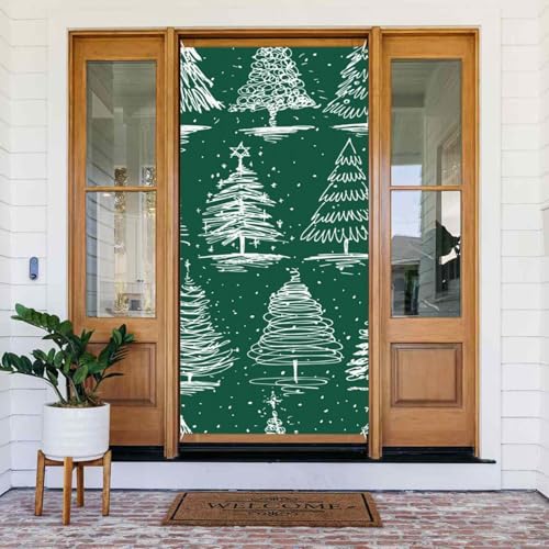 Weihnachtsbäume Türabdeckungen dekorativ – Türbanner für drinnen und draußen, Frühling/Sommer/Herbst/Winter, Halloween-Weihnachtsdekorationen von VOSERY
