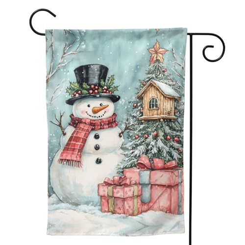 Weihnachtsbaum-Gartenflagge, Retro-Schneemann, 30,5 x 45,7 cm, doppelseitig, kleine Gartenflaggen, Hofflaggen für draußen, Heimdekoration, Outdoor-Dekoration Weihnachtsbaum-Gartenflagge, Retro-Schneemann, 30,5 x 45,7 cm, doppelseitig, kleine Gartenflaggen, Hofflaggen für draußen, Heimdekoration, Outdoor-Dekoration von VOSERY