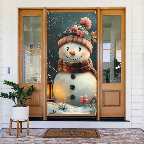 Weihnachtsblume Schneemann Türabdeckungen Dekorativ - Indoor Outdoor Tür Banner Dekorationen Weihnachtsdekorationen Weihnachtsblume Schneemann Türabdeckungen Dekorativ - Indoor Outdoor Tür Banner Dekorationen Weihnachtsdekorationen von VOSERY