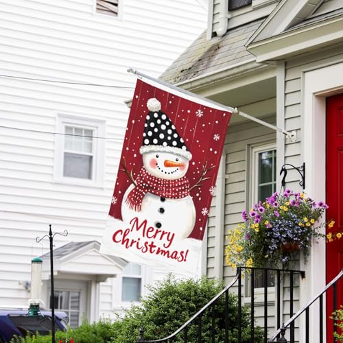 Weihnachtsflagge 7,6 x 12,7 cm – Weihnachtsschneemann L-Flaggen für draußen, doppelseitig, dekorative Hofflaggen, Weihnachtsdekoration für Zimmer/Außendekoration von VOSERY