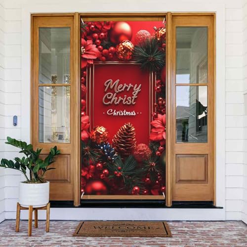 Weihnachtsmode Dekorationen Türabdeckungen Dekorativ - Indoor Outdoor Tür Banner Dekorationen Weihnachtsdekorationen von VOSERY