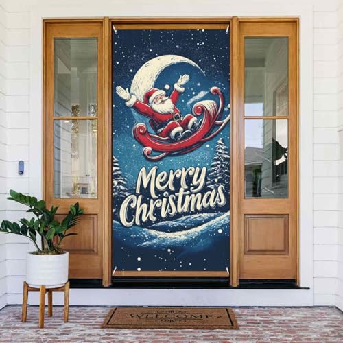 Weihnachtsmondschlitten-Poster, Türabdeckungen, dekorativ, für drinnen und draußen, Türbanner Dekorationen, Weihnachtsdekorationen Weihnachtsmondschlitten-Poster, Türabdeckungen, dekorativ, für drinnen und draußen, Türbanner Dekorationen, Weihnachtsdekorationen von VOSERY