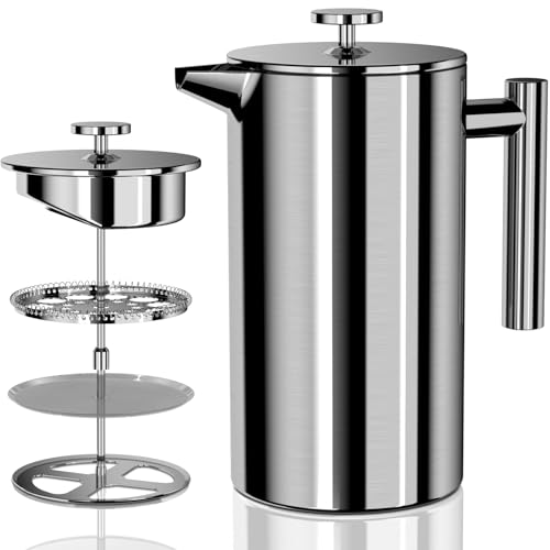 VOSFEEL French Press 1000ml/34oz Edelstahl Kaffeebereiter Doppelschichtig isolierte Kaffeepresse mit Wärmeerhaltungsfunktion Für Familientreffen, Büros, Camping VOSFEEL French Press 1000ml/34oz Edelstahl Kaffeebereiter Doppelschichtig isolierte Kaffeepresse mit Wärmeerhaltungsfunktion Für Familientreffen, Büros, Camping von VOSFEEL