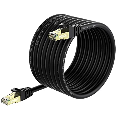 VOSGA Outdoor Cat 7 Ethernet Kabel 10M/30 ft, 26AWG Heavy-Duty Netzwerk Cat7 Gigabit Kabel Patch Kabel RJ45 Gold überzogenes Blei Wasserdichtes Ethernet Kabel Direkte Begräbnis Netzwerkkabel 10M von VOSGA