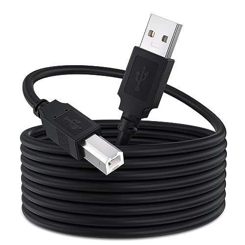 VOSGA USB 2.0 Drucker Kabel 10m USB 2 High Speed Male Printer Scanner Kabel USB 2.0 Datenkabel Typ A Stecker auf B Stecker (10m, schwarz) von VOSGA