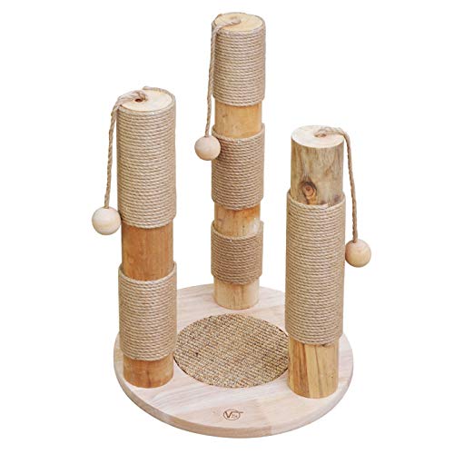 VOSS.PET Kratzbaum Kaiser beige, natürliche Materialien Premium Kiefernholz, Katzenbaum Katzenspielbaum Katzenkratzbaum Kratzmöbel von VOSS.PET