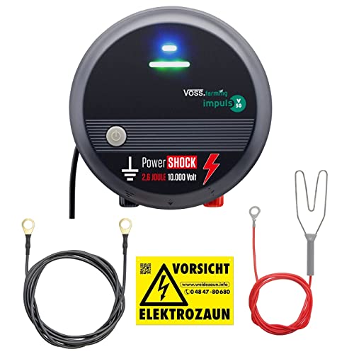 VOSS.farming 230V Weidezaungerät mit PowerShock, 2,6 Joule und 10.000V schlagstarkes Elektrozaungerät für einen sicheren Weidezaun von VOSS.farming