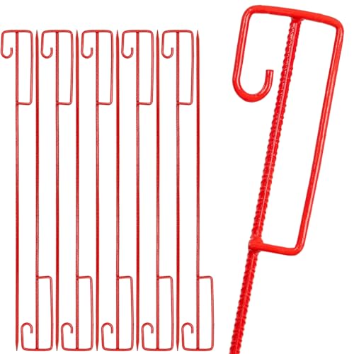 VOSS.farming 10x Laterneneisen, Pfahl mit UVV-Sicherheitsbügel, Halter für Absperrband, Ø12mm Riffelstahl, 125cm Länge, rot lackiert VOSS.farming 10x Laterneneisen, Pfahl mit UVV-Sicherheitsbügel, Halter für Absperrband, Ø12mm Riffelstahl, 125cm Länge, rot lackiert von VOSS.farming