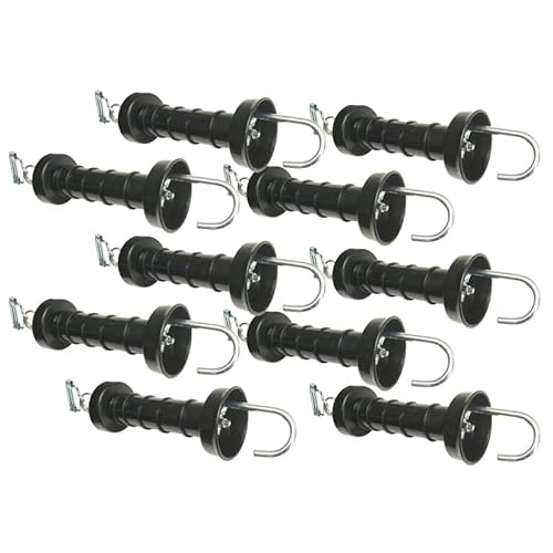 VOSS.farming 10x Torgriff kompakt mit Elektrozaun-Bandverbinder - Bandstärke bis 20mm - Weidezaunzubehör Torzubehör mit Haken von VOSS.farming