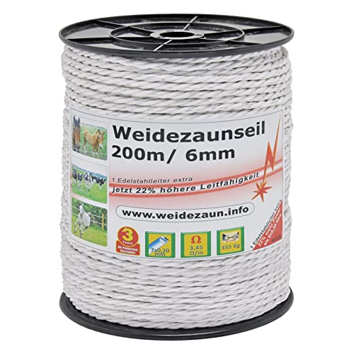 VOSS.farming 200m Weidezaunseil 6mm Elektrozaunseil 7X 0,2 NIRO – mit Zubehör – weißes Elektroseil Weidezaun Elektrozaun Ponyzaun Pferdezaun VOSS.farming 200m Weidezaunseil 6mm Elektrozaunseil 7X 0,2 NIRO – mit Zubehör – weißes Elektroseil Weidezaun Elektrozaun Ponyzaun Pferdezaun von VOSS.farming