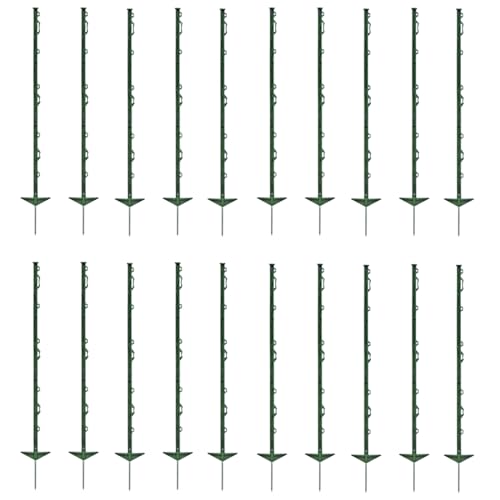 VOSS.farming 20x Weidezaunpfähle 105cm 8 Ösen grün Kunststoff Zaun vollisoliert Weidezaun Kunststoffpfahl Doppeltritt Rind Weidezaunpfahl Rinderzaun Mobilzaun Wild von VOSS.farming