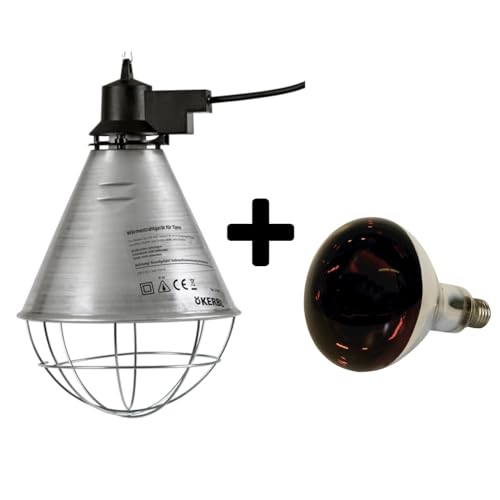 VOSS.farming Infrarot-Wärmestrahler mit Infrarotlampe Set, hochwertig und spritzwassergeschützt, Starke Wärmeleistung, Infrarot Infrarotbirne Wärmelampe mit Schutzkorb für Tiere VOSS.farming Infrarot-Wärmestrahler mit Infrarotlampe Set, hochwertig und spritzwassergeschützt, Starke Wärmeleistung, Infrarot Infrarotbirne Wärmelampe mit Schutzkorb für Tiere von VOSS.farming