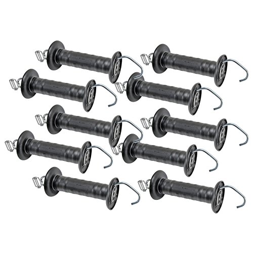 VOSS.farming SPARPACK: 10x DOX (schwarz) - ISOLIERTER WEIDEZAUN TORGRIFF - mit Bandanschluß bis 20mm Breite von VOSS.farming