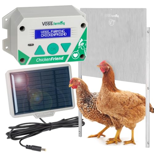 VOSS.farming Set ChickenFriend“ automatische Hühnerklappe + Tür 430x400mm + Solar Akku Set von VOSS.farming