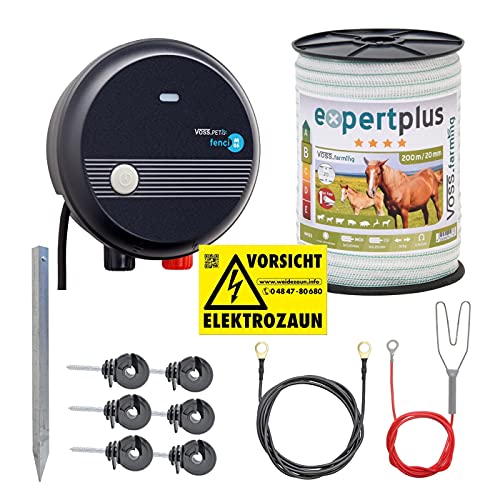 VOSS.farming Weidezaun Starterset für Pferde und Ponys – beliebig erweiterbar – sichere und zuverlässige Einzäunung für Pferdeweiden und Paddock von VOSS.farming