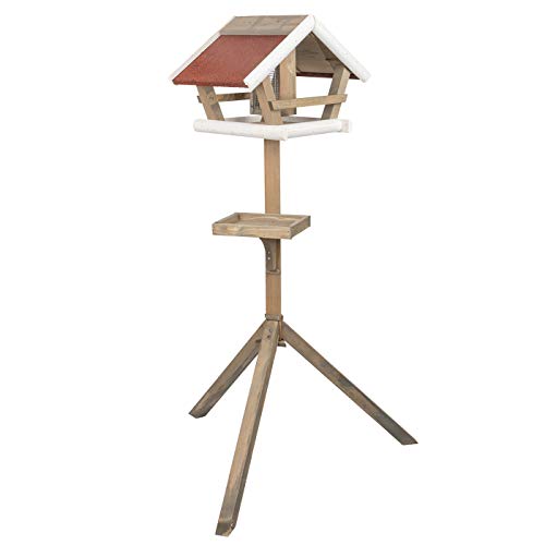 VOSS.garden Vogelhaus „Birdy“ mit Ständer, Futtersilo und Futtertisch, Futterhaus aus Holz, 30 x 48 x 123cm von VOSS.garden