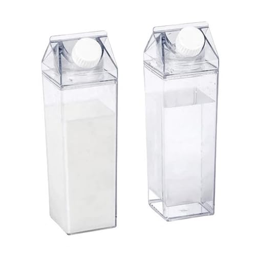VOSSBACH 2x Kunststoff Milchflasche 500 ml Transparent Wiederverwendbar Wasserflasche Saftflasche Milch Flasche Plastikflasche von VOSSBACH