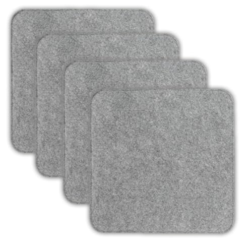 VOSSBACH 4er Set Filz Sitzkissen Eckig Anthrazit oder Grau 35 x 35 cm mit Antirutschnoppen Stuhlkissen Sitzauflage Filzkissen (Grau) von VOSSBACH