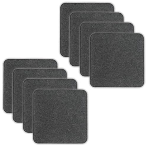 VOSSBACH 8er Set Filz Sitzkissen Eckig Anthrazit oder Grau 35 x 35 cm mit Antirutschnoppen Stuhlkissen Sitzauflage Filzkissen (Anthrazit) von VOSSBACH