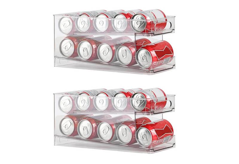 VOSSBACH Aufbewahrungsbox Kühlschrank Dosen Organizer Dosenspender Dosenhalter Getränkehalter (2 St), für 250ml/330ml Getränkedosen von VOSSBACH