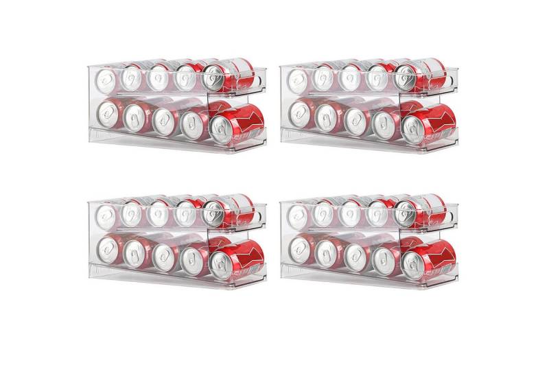 VOSSBACH Aufbewahrungsbox Kühlschrank Dosen Organizer Dosenspender Dosenhalter Getränkehalter (4 St), für 250ml/330ml Getränkedosen von VOSSBACH
