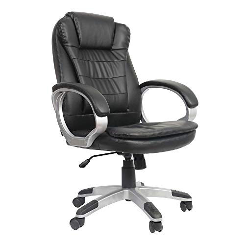 VOSSBACH Bürostuhl Schreibtischstuhl Kunstleder Chefsessel Drehstuhl Höhenverstellbar Büro Gaming Stuhl Schwarz Schreibtisch Sessel 150kg von VOSSBACH