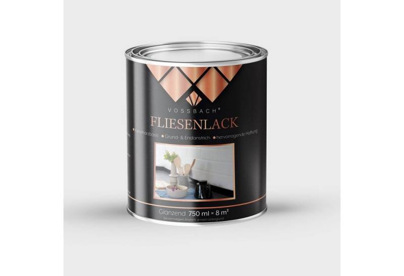VOSSBACH Fliesenlack Premium Fliesenfarbe Decke Wand Fliesen Farbe Lack, 750 ml Dose RAL 7016 Anthrazitgrau Glänzend von VOSSBACH