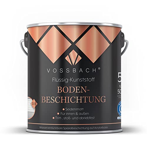 VOSSBACH Premium Flüssig Kunststoff Bodenbeschichtung 5l RAL 7016 Anthrazitgrau oder RAL 7001 Silbergrau Seidenmatt Betonfarbe Bodenfarbe (Anthrazitgrau) von VOSSBACH