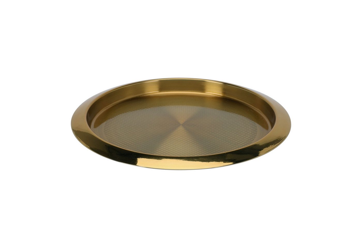 VOSSBACH Servierplatte Serviertablett Frühstückstablett Dekotablett Kellnertablett, Edelstahl, (1-tlg), Rund ø 35 cm Gold von VOSSBACH
