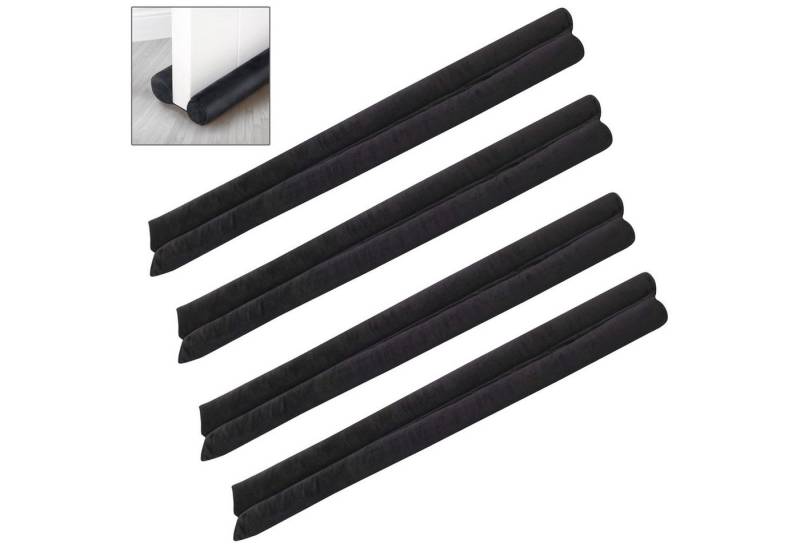 VOSSBACH Zugluftstopper Tür Windstopper Türdichtung Türisolierung Dichtung Isolierung, 4-tlg., Mikrofaser Schwarz mit Doppeldichtung von VOSSBACH