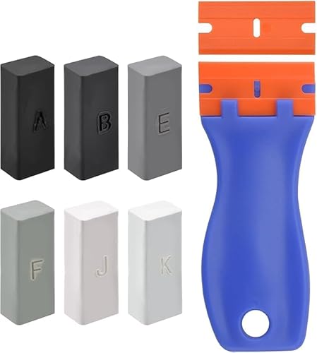 Laminat Wachs Reparaturset Weiß Grau Hartwachs Linoleum Reparaturset Fliesen PVC Vinyl Möbel Parkett Holzwachs Reparatur Boden, Ausbesserungsset zum auffüllen Reparieren von Löchern und Kratzern von VOSSOT
