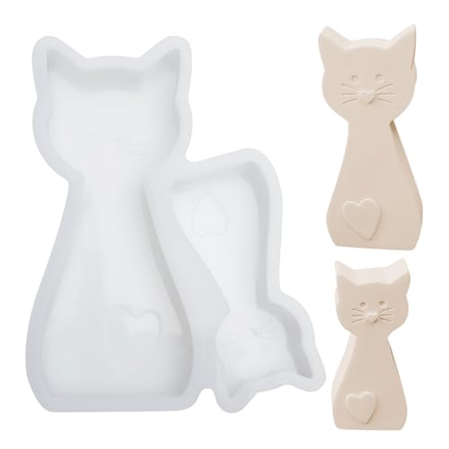 VOSSOT 2 Stück Silikonform Katze Gießform, Silikonformen für Gips, Epoxidharz, DIY Basteln, Katzen Dekoration, Flexible Gießform für Handgemachte Kunstwerke und Geschenke VOSSOT 2 Stück Silikonform Katze Gießform, Silikonformen für Gips, Epoxidharz, DIY Basteln, Katzen Dekoration, Flexible Gießform für Handgemachte Kunstwerke und Geschenke von VOSSOT