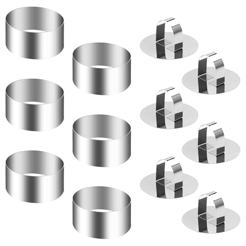 6 Stück Dessertringe und Speiseringe Set, Servierringe, 8 cm Tortenring Klein Servierringe Edelstahl Set Dessertringe Kochringe Muffin Backform für Dessert Kuchen Mousse Ringe von VOSSOT
