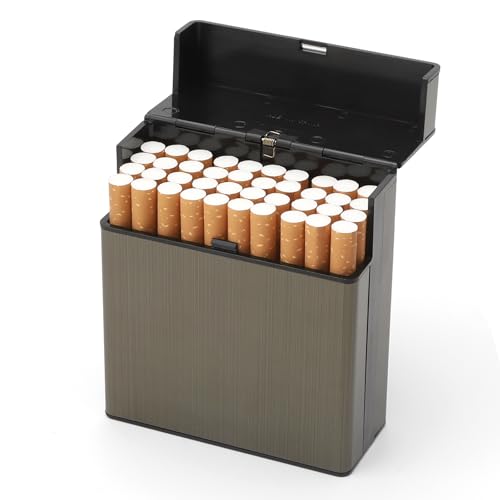 VOSSOT Groß Zigarettenetui, Zigarettenbox Metall, Zigarettenetui aus Alu, Zigarettenschachtel Zigarettenbox für 40 Zigaretten, Zigarettendose für Herren von VOSSOT