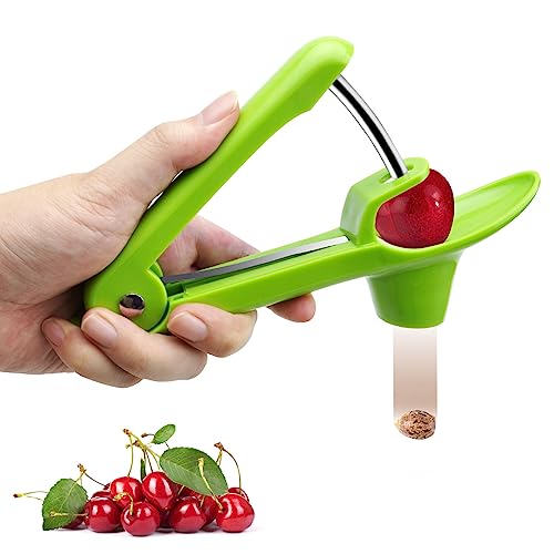 VOSSOT Kirschentkerner Kirsche entkerner Oder Stoner Entkerner Profi Kirschkern Oder Samenentferner Kirschentkernen Küchenwerkzeuge für Schnell Entfernen Früchtsteinen (Grün) von VOSSOT