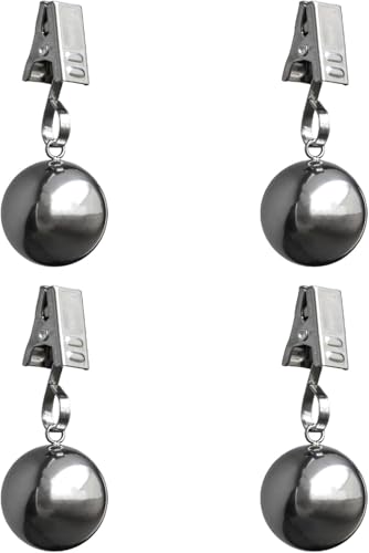 VOSSOT Tischdeckenbeschwerer 4er-Set – Metallklammern mit Edelstahlkugeln für Garten, Balkon und Camping – Extra schwere Tischdeckengewichte für Outdoor, 45g pro Clip, Stabiler Halt bei Wind VOSSOT Tischdeckenbeschwerer 4er-Set – Metallklammern mit Edelstahlkugeln für Garten, Balkon und Camping – Extra schwere Tischdeckengewichte für Outdoor, 45g pro Clip, Stabiler Halt bei Wind von VOSSOT