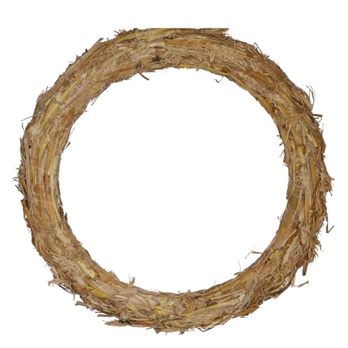 VOSTEEN 3x Strohkranzrohling 40cm/Ø5cm braun - Blumenkranz boho leicht und stabil - Kränze aus Naturmaterialien Grabgesteck deko von VOSTEEN