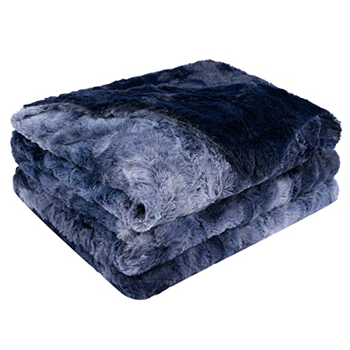 VOTOWN HOME Comfort Luxuriöse Kunstfell Überwurfdecke, Flauschige und Weiche Kuscheldecke Decke für Couch und Bett, 150x200cm, Blau von VOTOWN HOME