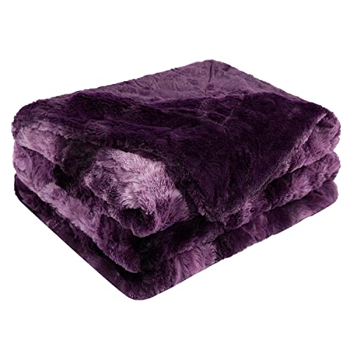 VOTOWN HOME Comfort Luxuriöse Kunstfell Überwurfdecke, Flauschige und Weiche Kuscheldecke Decke für Couch und Bett, 150x200cm Violett von VOTOWN HOME