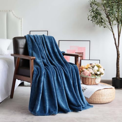 VOTOWN HOME Kuscheldecke Flauschige Decke Marineblau 220x240 cm, Warme Weiche Wohndecke für Bett Couch, Winter Sofadecke als Mikrofaser Bettüberwurf Tagesdecke von VOTOWN HOME