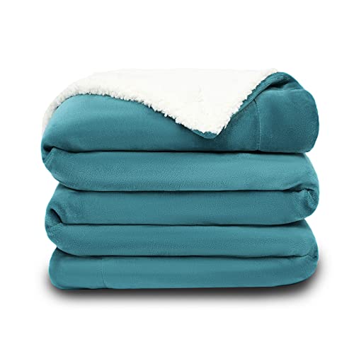 VOTOWN HOME Decke Kuscheldecke Türkis, Warm Flauschig Sherpa Decke, Weich Fleecedecke Decke als Wohndecke, etra Large Sofadecke, 220x240 cm XXL, Türkis von VOTOWN HOME