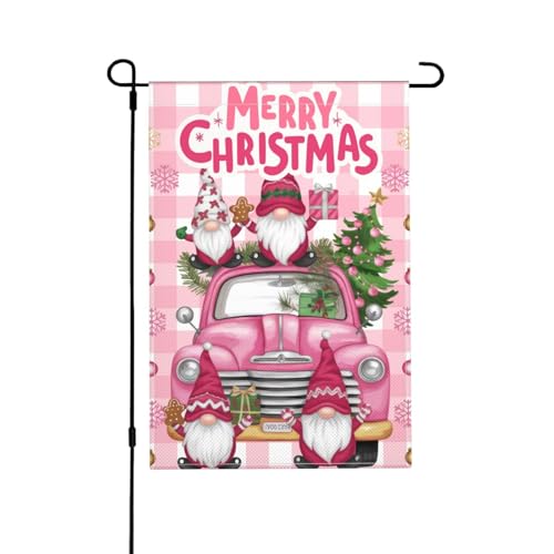 Frohe Weihnachten Zwerge Gartenflagge für draußen - Winter Outdoor Banner, Zwerge LKW Weihnachtsbaum Schneeflocken für Hofdekoration Frohe Weihnachten Zwerge Gartenflagge für draußen - Winter Outdoor Banner, Zwerge LKW Weihnachtsbaum Schneeflocken für Hofdekoration von VOUGGIME