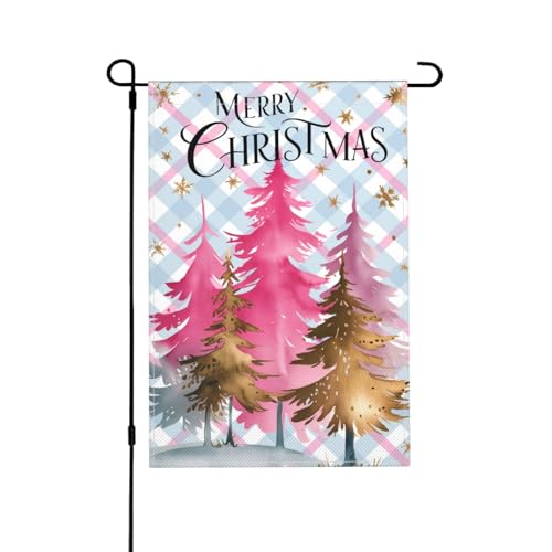 Gartenflagge "Merry Christmas", 30,5 x 45,7 cm, doppelseitig außen, Weihnachtsbäume, Winterurlaub, Hof, Outdoor-Flagge, Rosa, für Hofdekoration Gartenflagge "Merry Christmas", 30,5 x 45,7 cm, doppelseitig außen, Weihnachtsbäume, Winterurlaub, Hof, Outdoor-Flagge, Rosa, für Hofdekoration von VOUGGIME