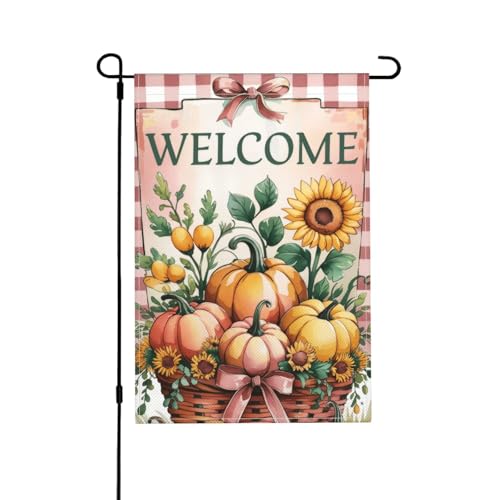 Gartenflagge "Welcome Fall" – 30,5 x 45,7 cm, doppelseitiges Herbstbanner, Kürbis, rustikale Hofflagge, Happy Fall Hofschild für saisonale Heimdekoration Gartenflagge "Welcome Fall" – 30,5 x 45,7 cm, doppelseitiges Herbstbanner, Kürbis, rustikale Hofflagge, Happy Fall Hofschild für saisonale Heimdekoration von VOUGGIME