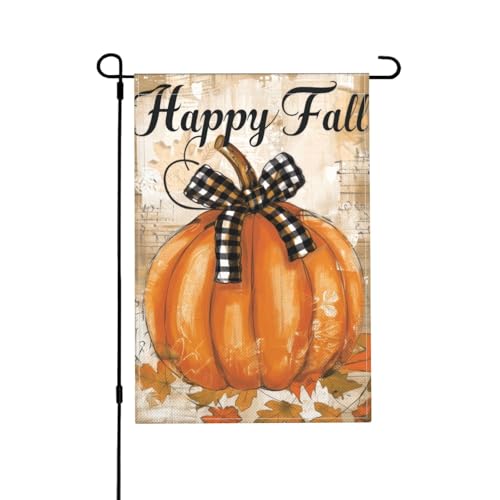 Happy Fall Gartenflagge – 30,5 x 45,7 cm, doppelseitiges Outdoor-Banner, Herbst-Erntedankfest-Ernte, Herbst-Hof-Dekoration für Veranda und Garten Happy Fall Gartenflagge – 30,5 x 45,7 cm, doppelseitiges Outdoor-Banner, Herbst-Erntedankfest-Ernte, Herbst-Hof-Dekoration für Veranda und Garten von VOUGGIME